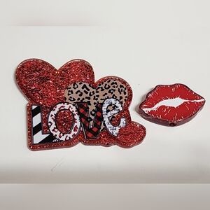 Flatback Valentine Beads‎ Love Crafts Badge Hair Keychain Magnet Clip Bag Clip